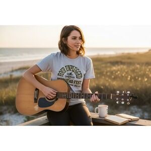 Fourhead Fest Four Unplugged‎ LandsHark 2013 Flora Bama Gray T Shirt Size L
